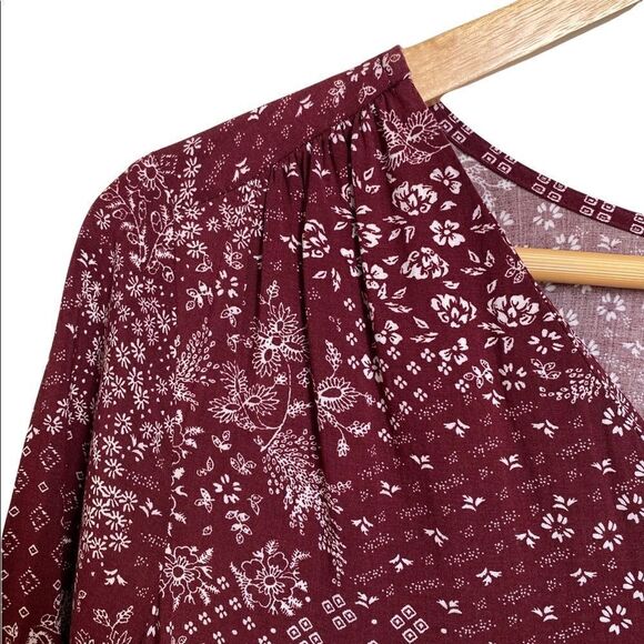 Old Navy Maroon Floral Dress Size Small - Picture 2 of 6